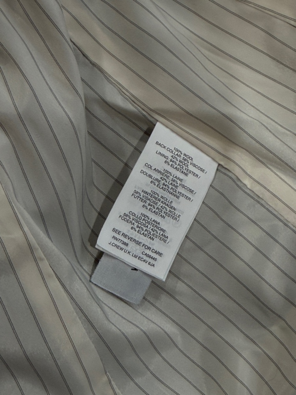 J.Crew Wool Blazer Moon England Tweed Teal Herringbone Tailored Jacket Size 2 - Picture 7 of 10